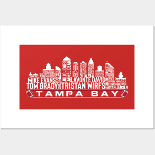 Tampa Bay Football Team 23 Player Roster, Tampa Bay City Skyline Posters and Art